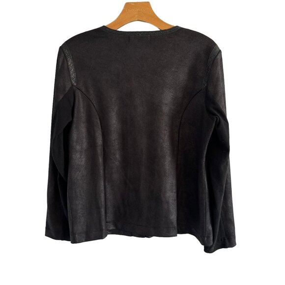 Style & Co Black Blazer Sz M Front Zip Women Blazer Jacket - Picture 5 of 12